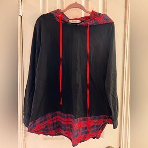 Black and Red Plaid Hoodie